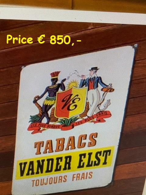 1900 Emaille signs .  Drinks and smokes