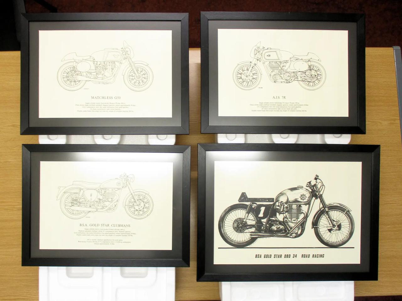 Unknown Collection of British Motorcycle Spec Framed Prints