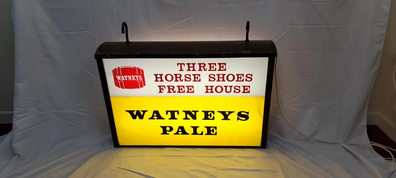 Watneys Original 1970s Illuminated Pub Sign