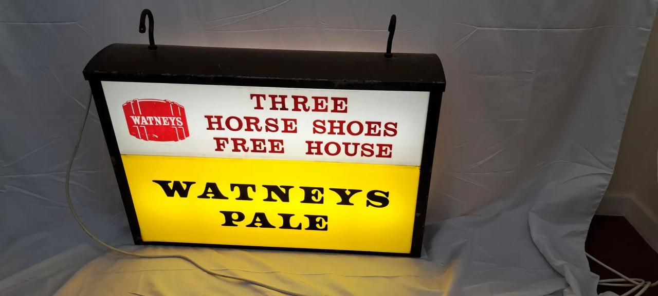 Watneys Original 1970s Illuminated Pub Sign