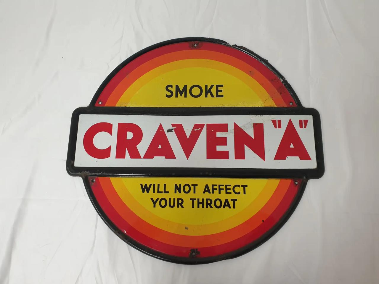 Craven A 1940s Original Enamel Sign