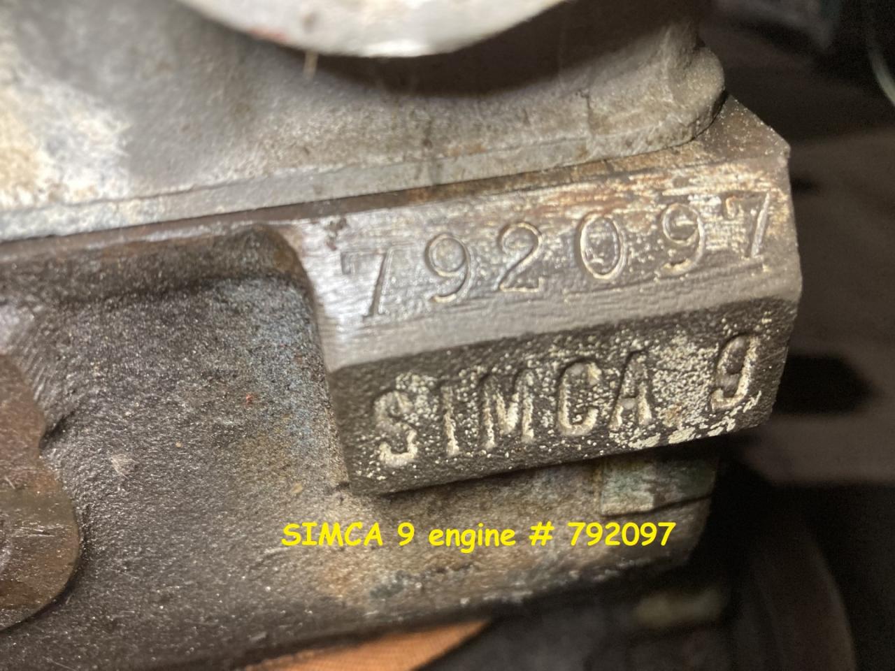 1956 Simca Simca 9 engine 792097