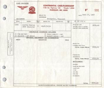 1966 Austin - Healey 3000 Mark III