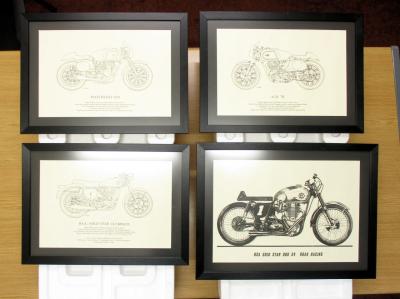 Unknown Collection of British Motorcycle Spec Framed Prints