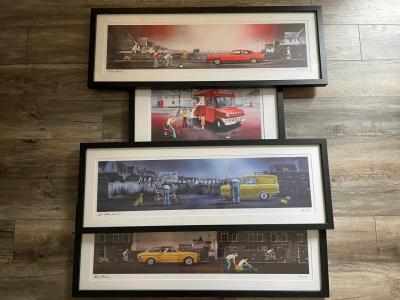 Adam Barsby Collection of Four Framed &#039;Chopper&#039; Prints