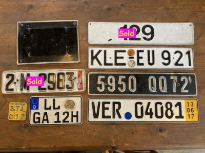 1950 Collectables numberplates European