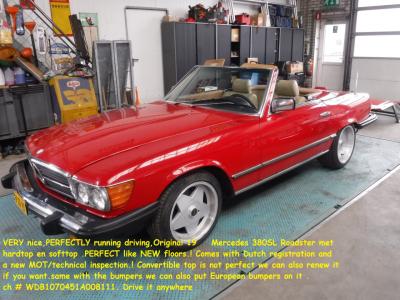 1985 Mercedes - Benz 380SL W107 Roadster red