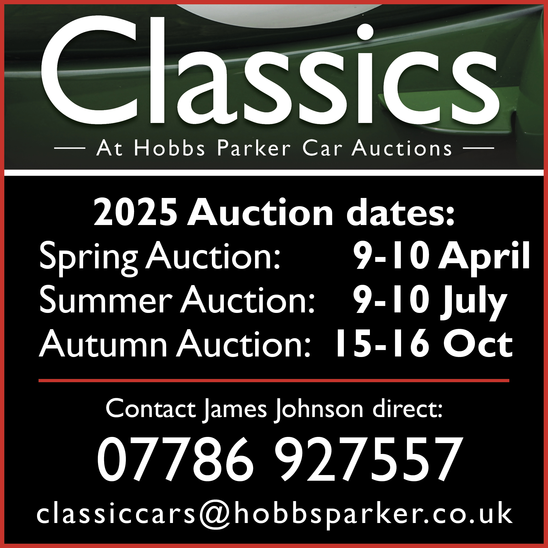 Hobbs Parker Car Auctions LLP | 9-10 April 2025 SQ (Live Client)